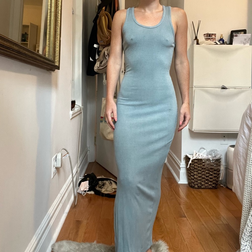Ribbed blue maxi dress from dynamite